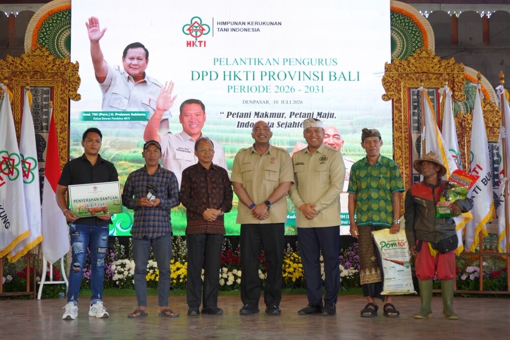 Dilantik Jadi Ketua HKTI Bali, De Gadjah Siap Dukung Kedaulatan Pangan