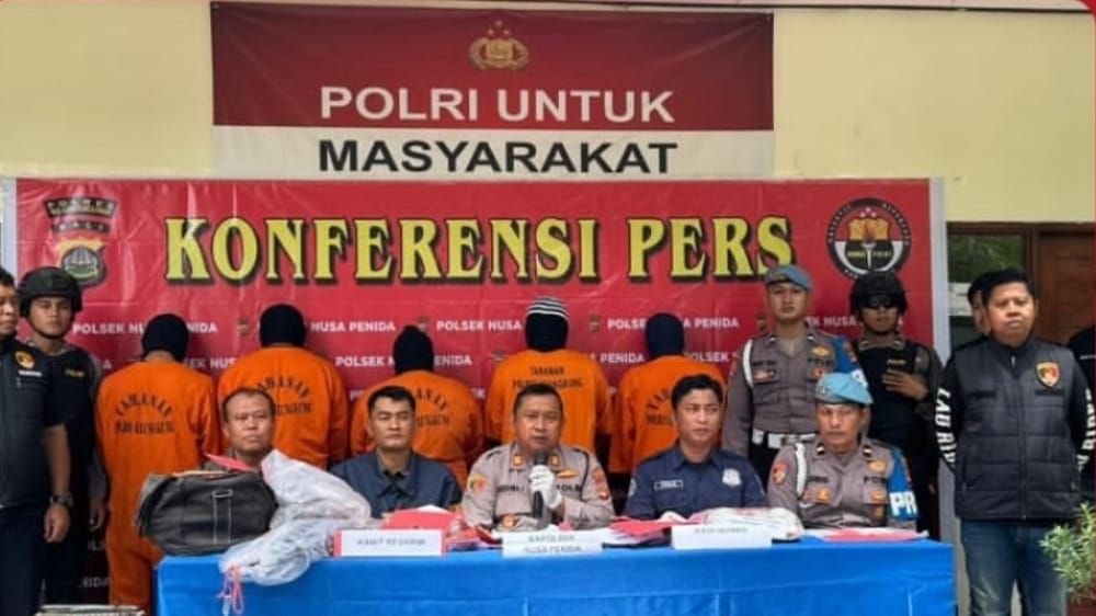 Lima Tersangka Diamankan, Polsek Nusa Penida Paparkan Hasil Pengungkapan Kasus 2025
