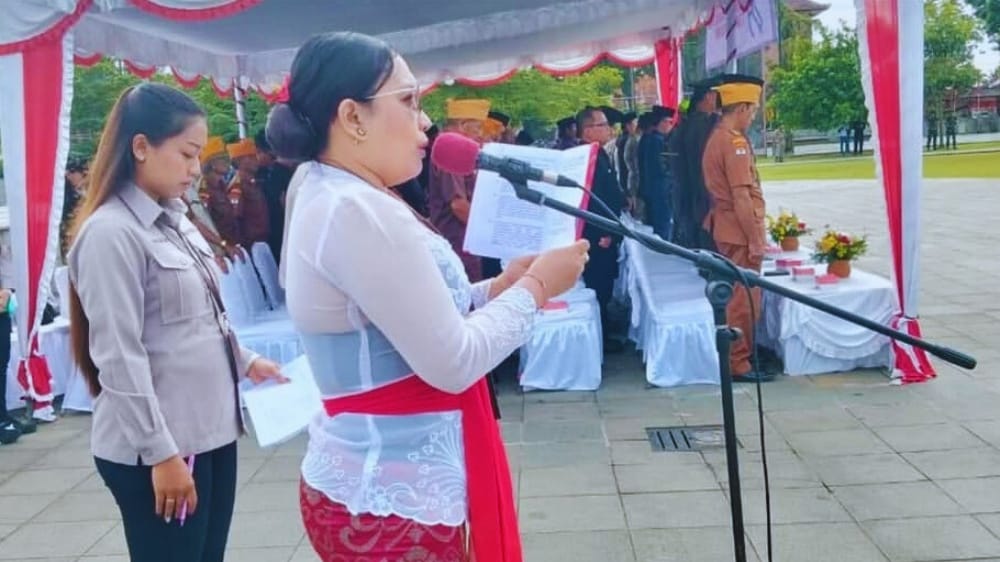 Upacara Serah Terima Pataka I Gusti Ngurah Rai Digelar di Bangli, Ribuan Peserta Ikuti Kirab Napak Tilas
