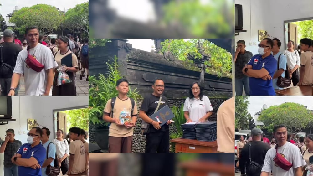 Antusias Ayah Ambil Rapor di SMPN 1 Tabanan Tembus 90 Persen