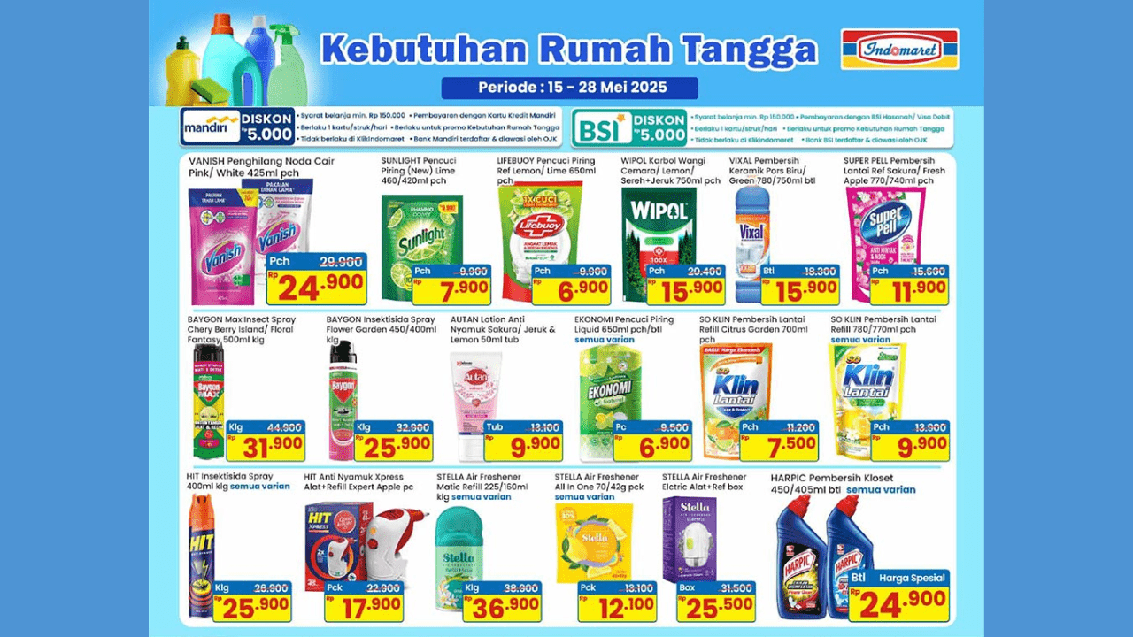 Buruan Serbu Promo JSM Indomaret Terbaru 23-25 Mei 2025, Harga Sabun Pencuci Piring Cuma 7 Ribuan!