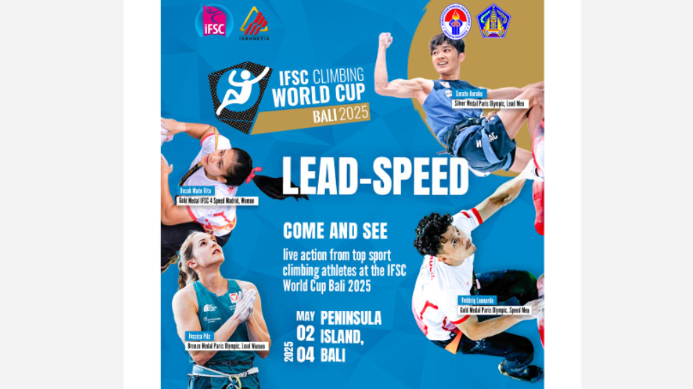 Bali Terpilih Jadi Tuan Rumah IFSC Climbing World Cup 2025, Event Olahraga Internasional Panjat Tebing!