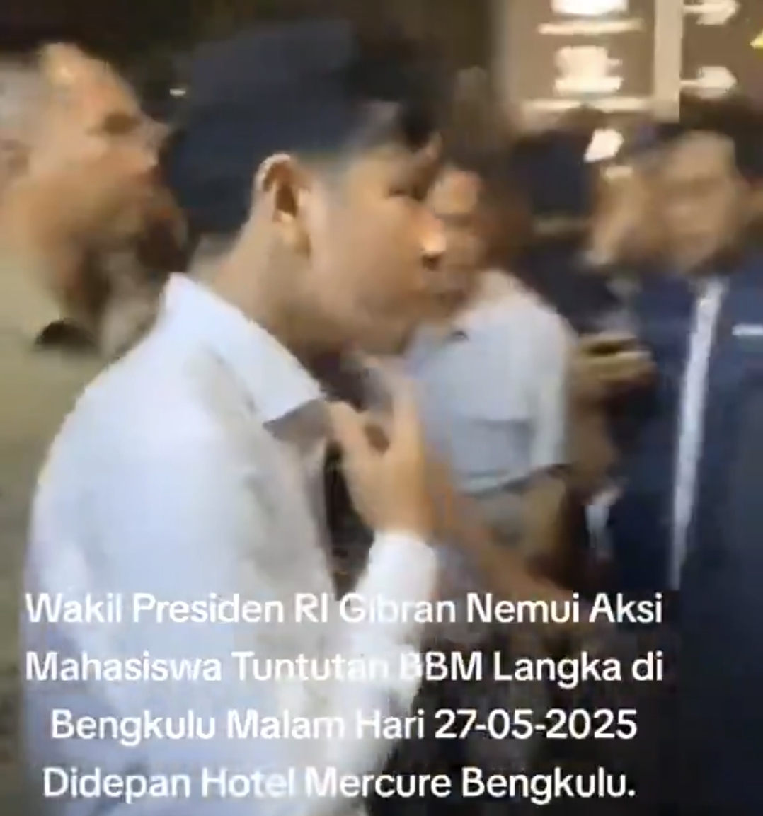 Viral! Video Wapres Gibran Temui Langsung Mahasiswa di Bengkulu yang Demo Kelangkaan BBM
