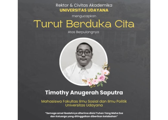Mahasiswa FISIP Udayana, Timothy Anugerah Saputra Tewas Bunuh Diri di Kampusnya