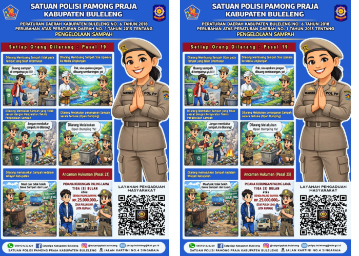 Satpol PP Buleleng Luncurkan Poster Edukatif untuk Perkuat Kesadaran Pengelolaan Sampah