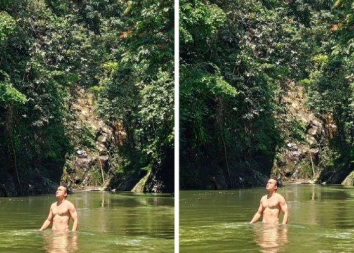 Viral! Nicholas Saputra Unggah Foto Telanjang Dada di Sungai Tangkahan, Warganet Heboh