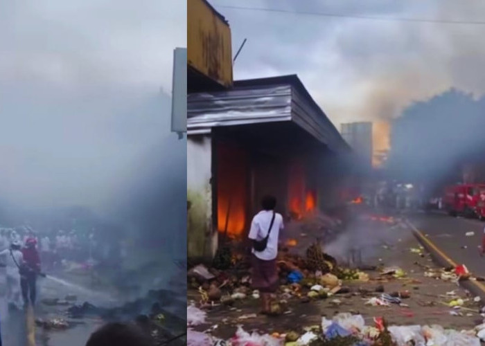 Kebakaran Kembali Landa Pasar Menanga saat Galungan, Belasan Kios Hangus Terbakar