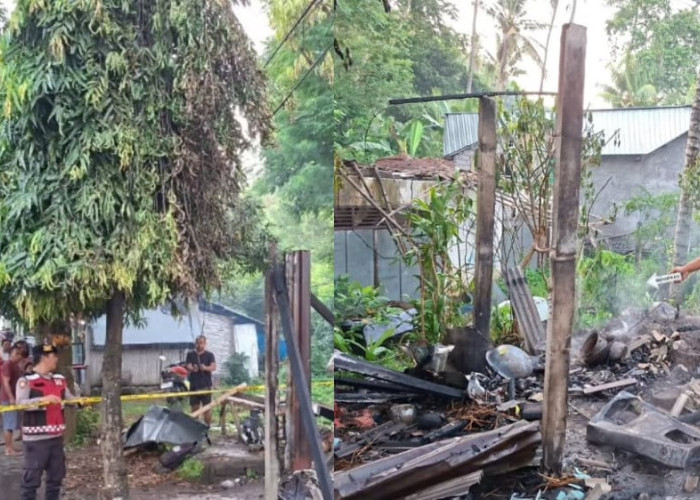 Warung di Karangasem Ludes Terbakar, Diduga Kompor Lupa Dimatikan