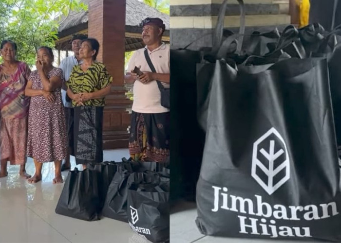 Sambut Nyepi Caka 1948, Jimbaran Hijau Salurkan Sembako untuk Lansia di Desa Adat Jimbaran