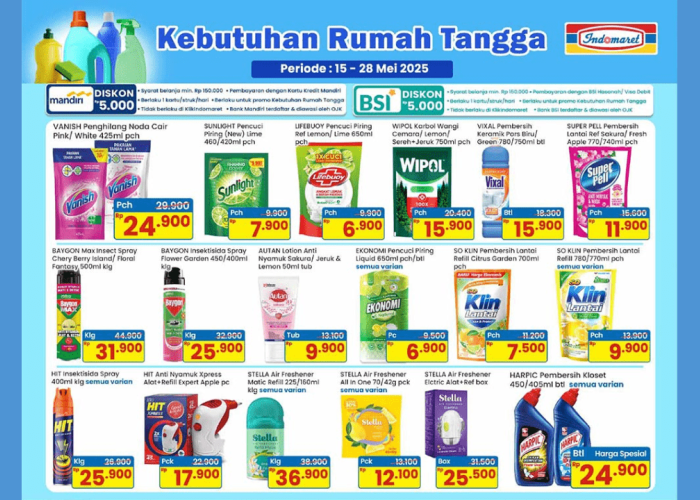 Buruan Serbu Promo JSM Indomaret Terbaru 23-25 Mei 2025, Harga Sabun Pencuci Piring Cuma 7 Ribuan! 