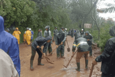 Camat Banjar Pimpin Gotong Royong Bersihkan Longsor di Jalur Desa Munduk Denpasar