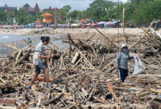 Angin Barat Picu Lonjakan Sampah Laut di Pantai Kuta, Pengangkutan Capai 30 Truk per Hari